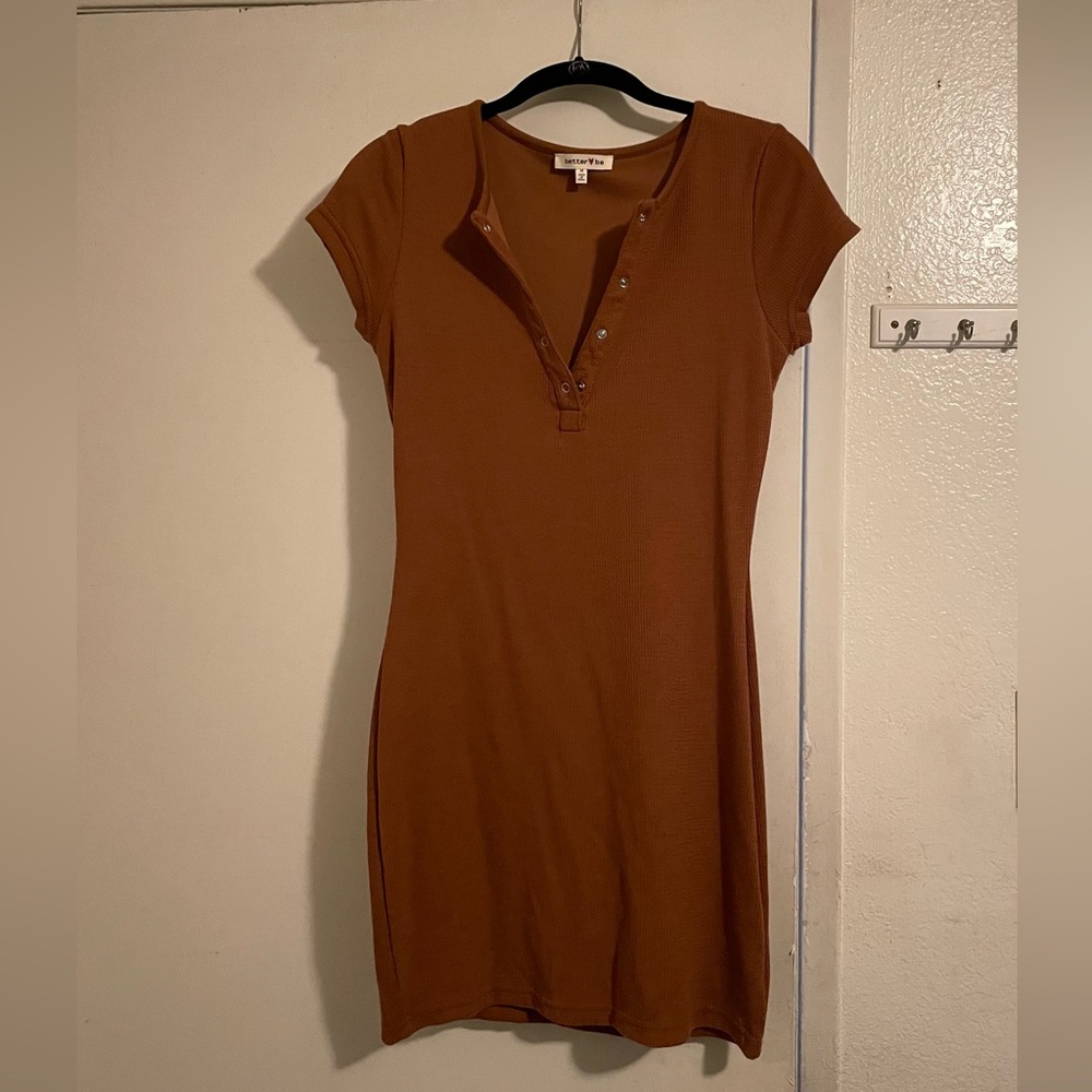 NWOT Better Be Chestnut Knit Top Dress - Size M